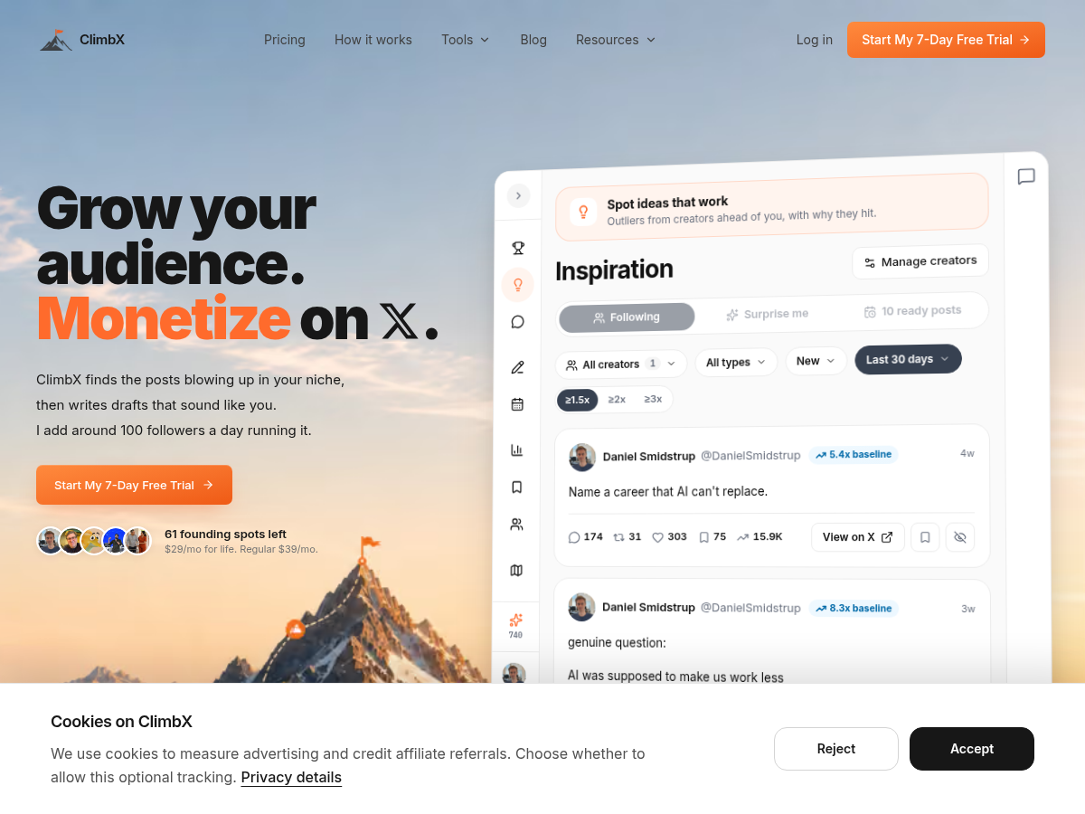 ClimbX, screenshot