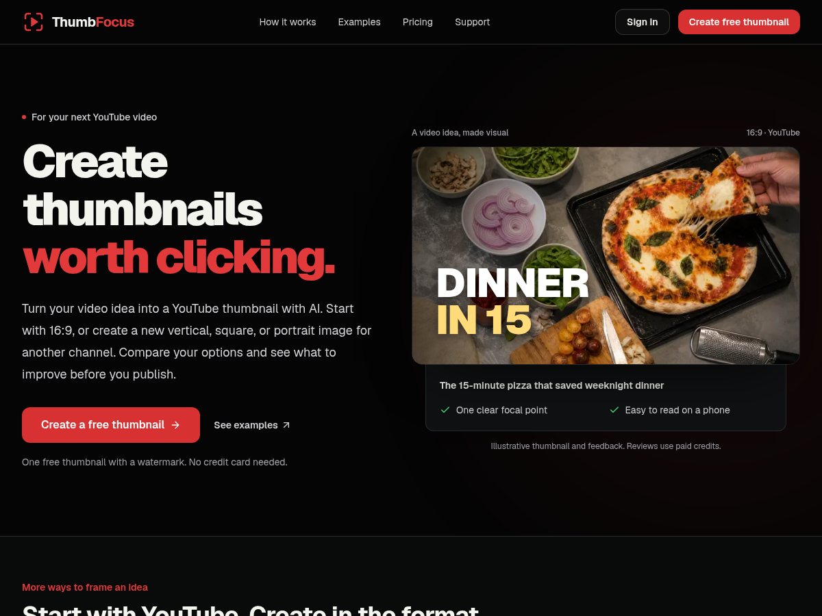 ThumbFocus, screenshot