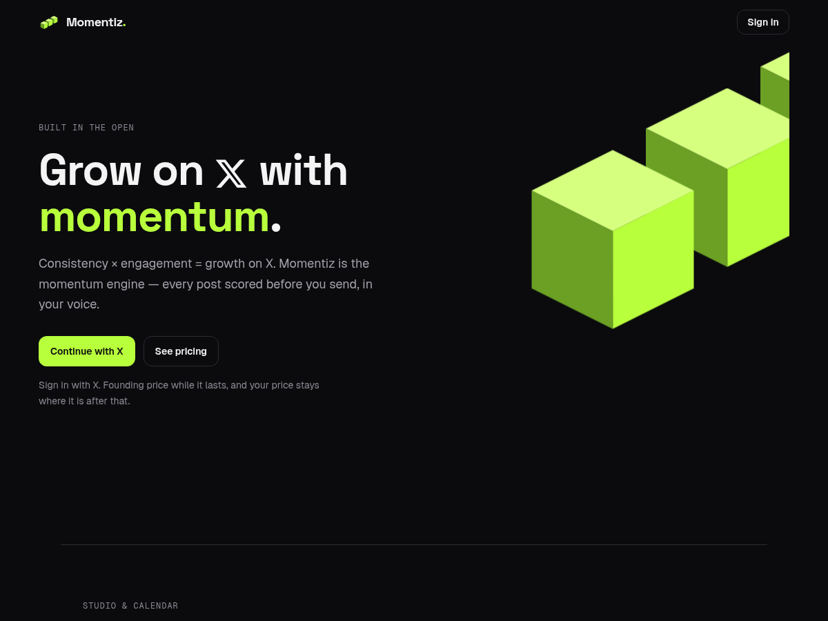 Momentiz, screenshot