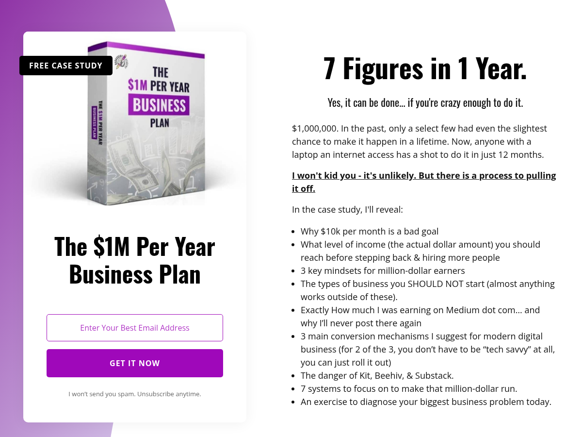 The $1M Per Year Business Plan, screenshot